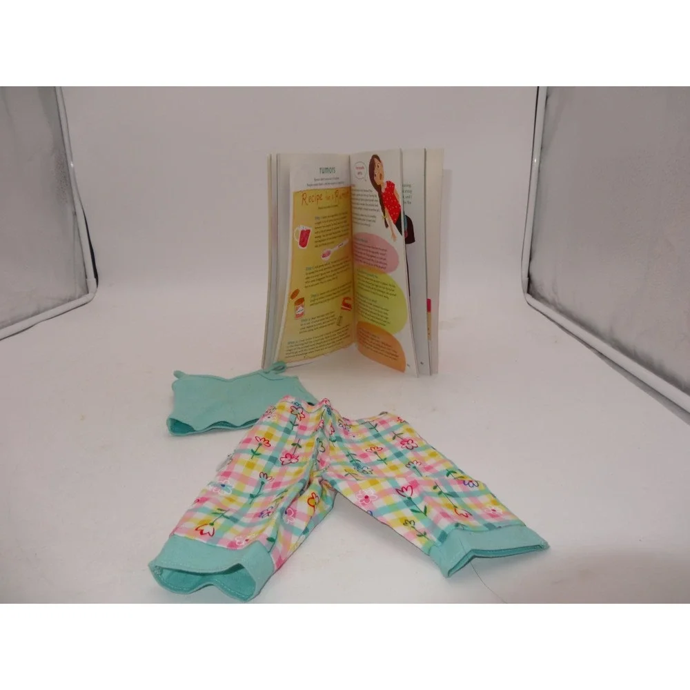 American Girl Doll Picnic Time Camisole Floral Plaid‎ Pants and Guide Book